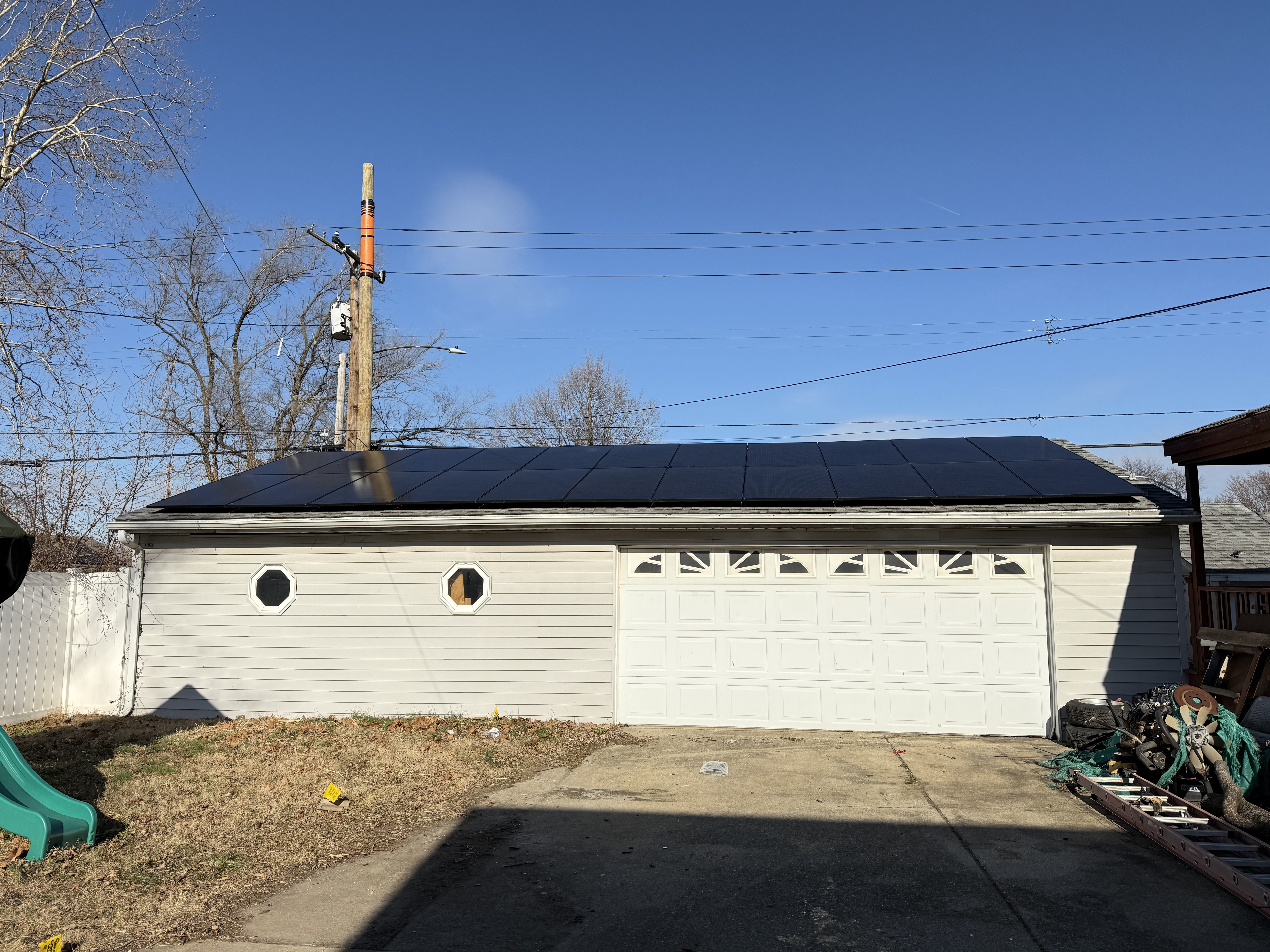 Professional solar installation work
